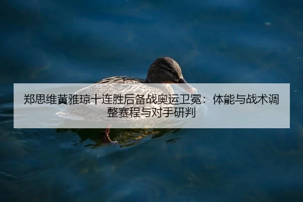 郑思维黄雅琼十连胜后备战奥运卫冕：体能与战术调整赛程与对手研判